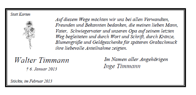 Timmann Walter Trauerdank