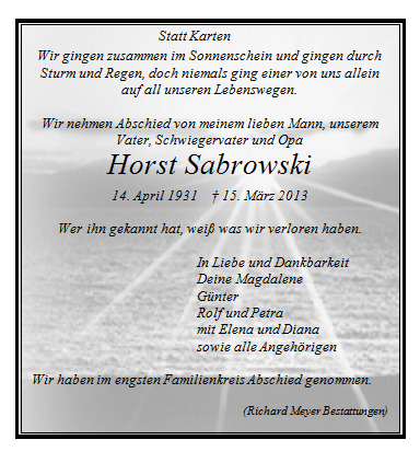 Sabrowski Horst