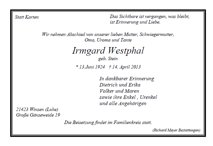 Westphal Irmgard