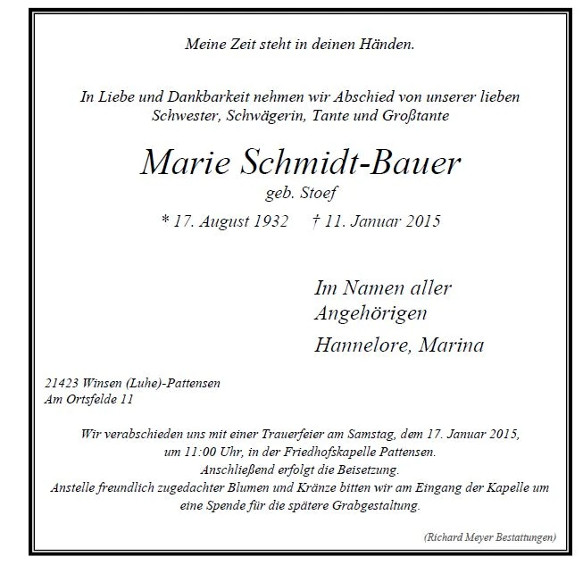 Schmidt Bauer Marie