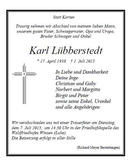 Lübberstedt Karl